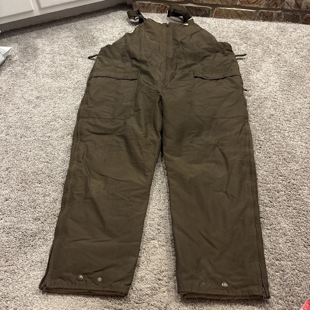 Vintage Eddie Bauer Goose Down Insulated Overalls Snow Bibs Ski Hunt XL READ!!!!